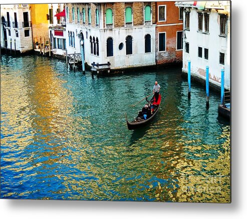 Water Canal Metal Print featuring the photograph Venetian Gondola by Phillip Allen