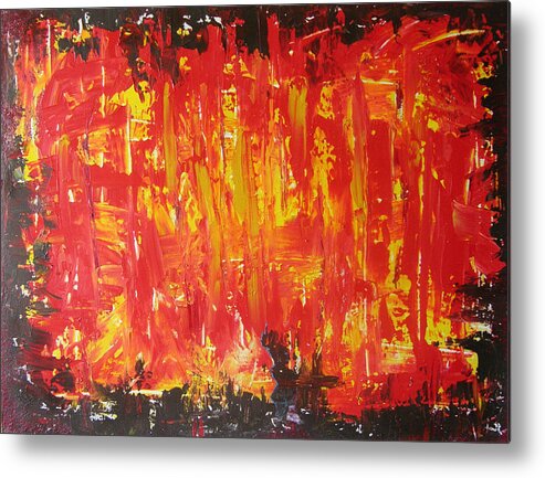 Acryl Painting - Abstract Metal Print featuring the painting W6 - firemaker by KUNST MIT HERZ Art with heart