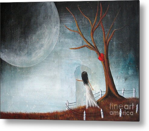 Surreal Metal Print featuring the painting Wait Here I'll Be Right Back by Shawna Erback by Moonlight Art Parlour