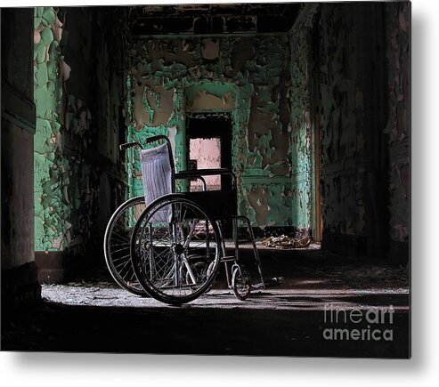 Wheelchair Metal Print featuring the photograph Waiting in the light by Rick Kuperberg Sr