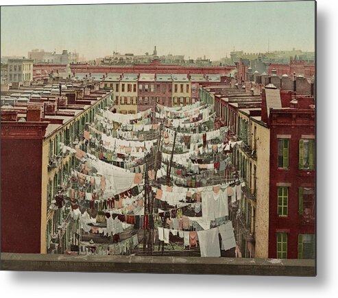 Building Metal Print featuring the photograph Washing Day In New York by Library Of Congress/science Photo Library