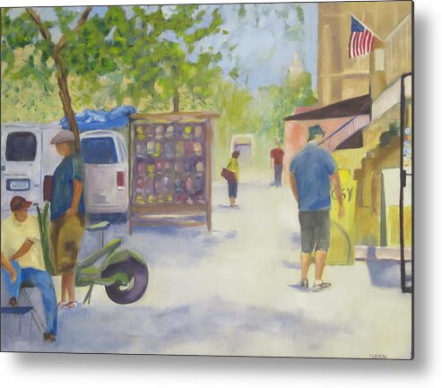 Street Scene Metal Print featuring the painting Washington DC by Patricia Cleasby