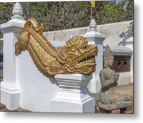 Scenic Metal Print featuring the photograph Wat Chedi Liem Phra Ubosot Gate Makara DTHCM0836 by Gerry Gantt