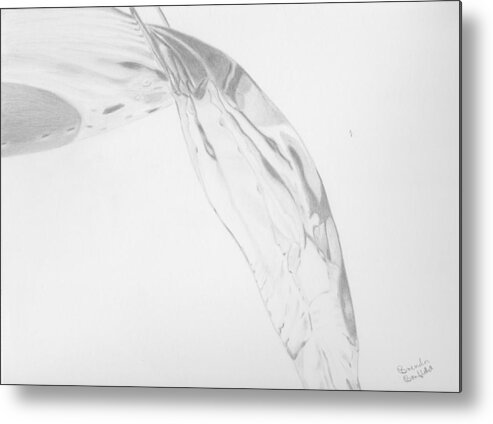 Nature Metal Print featuring the drawing Water by Brenda Bonfield