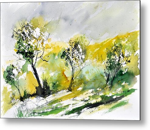 Landscape Metal Print featuring the painting Watercolor 317030 by Pol Ledent
