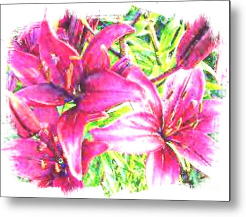 Flower Watercolor Metal Print featuring the digital art Watercolor by Steven Pipella