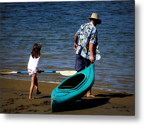 Kayak Metal Print featuring the photograph We're Going for a Paddle by Peter Mooyman