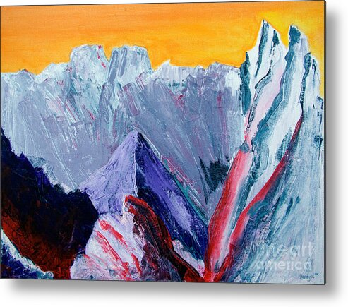 Mountains Painting Metal Print featuring the painting White Canyon by Kandyce Waltensperger