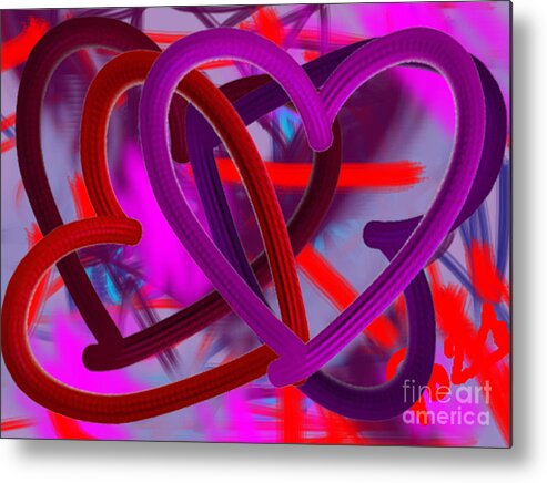 Affirmations Metal Print featuring the painting Wild hearts by Go Van Kampen