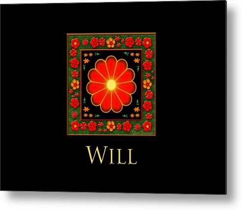 Will Metal Print featuring the digital art Will by Clare Goodwin