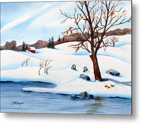 Snow Metal Print featuring the painting Winter Drifts by Joseph Burger