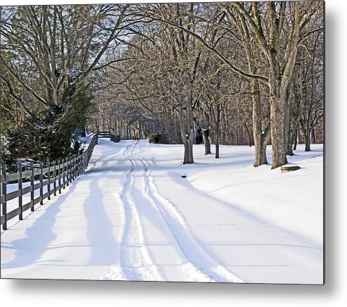 Beauty Metal Print featuring the photograph Winter Farm Lane by Bill TALICH
