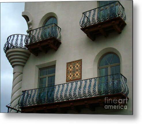 Still Life Metal Print featuring the photograph Wrought Iron Balconies by Eva Kato