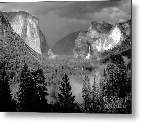 Mountains Metal Print featuring the photograph Yosemite Valley Thunderstorm 1949 by Ansel Adams