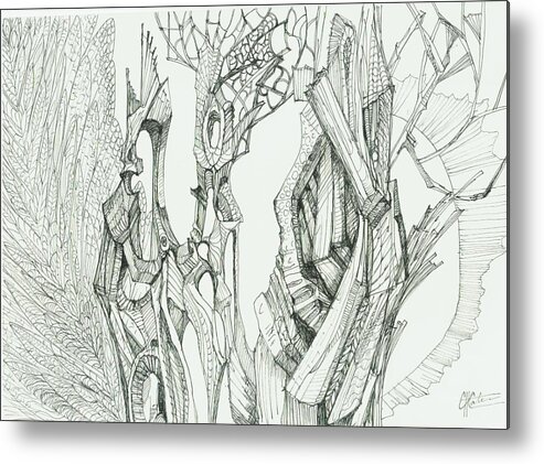 Organic Metal Print featuring the drawing 0811-17 by Charles Cater