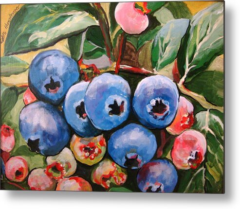 Blueberries Metal Print featuring the painting Bounteous Berries #1 by Edith Hunsberger