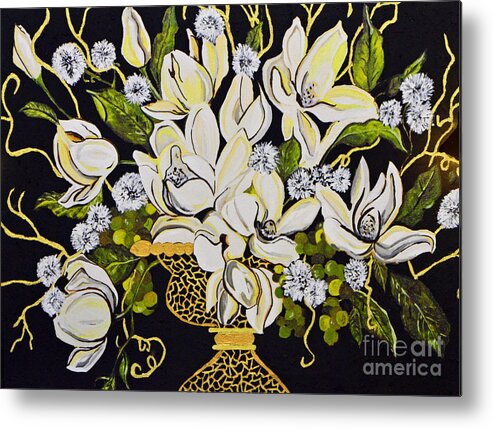 Flowers Metal Print featuring the painting Elegance..... #2 by Tanya Tanski