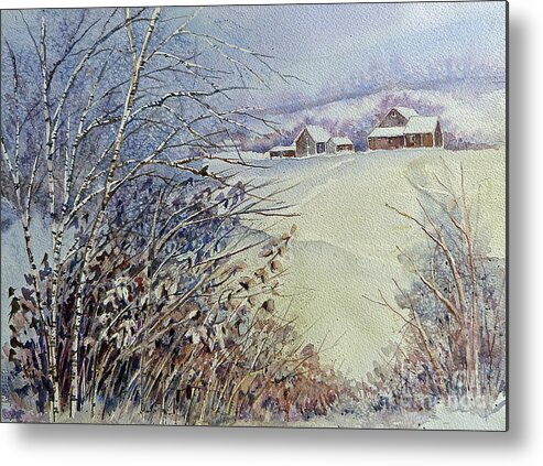 Snow Metal Print featuring the painting After the Snowfall #2 by Louise Peardon
