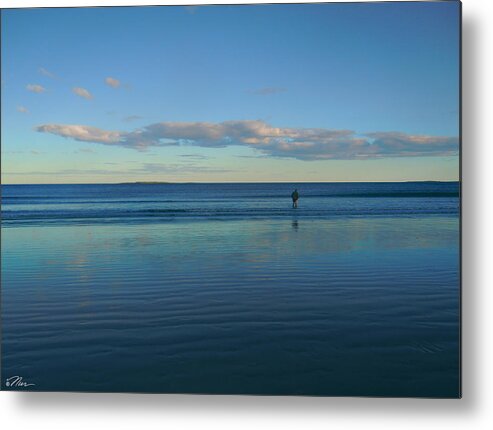 Beach Metal Print featuring the photograph Alone with the Sea by Nancy Griswold