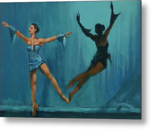 Ballet Metal Print featuring the painting Ballet Leap by Tom Shropshire