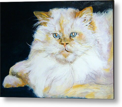 Cat Metal Print featuring the painting Beau by Edith Hunsberger