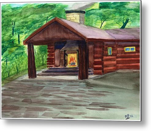 Cabin Metal Print featuring the painting Caddy Camp by David Bartsch