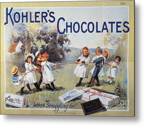 1900 Metal Print featuring the drawing Cocoa Chocolate Ad, 1900 by Granger
