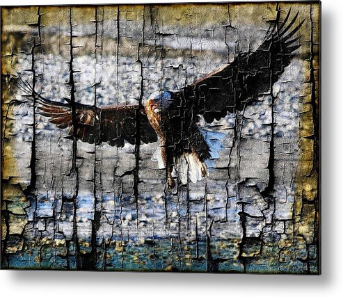 Bald Eagle Metal Print featuring the digital art Eagle Imprint by Carrie OBrien Sibley