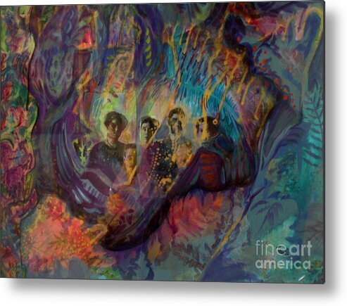 Abstract Family Metal Print featuring the mixed media Family Collage by Genie Morgan