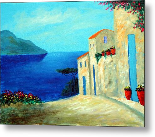  Metal Print featuring the painting Fantisy By The Sea by Larry Cirigliano