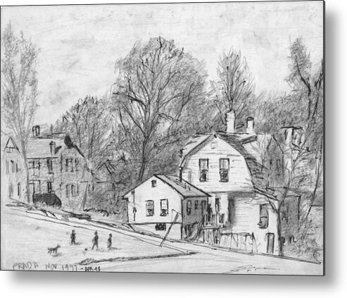Architecture Metal Print featuring the drawing Gambrel roof by Horacio Prada