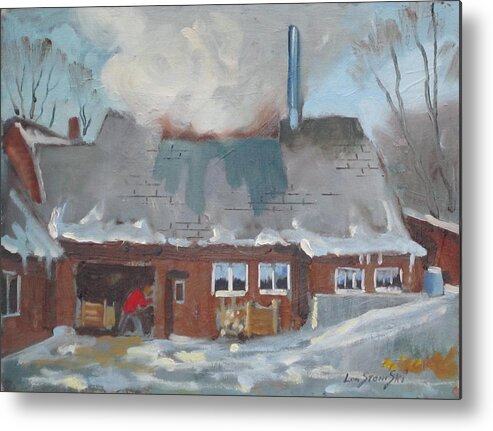 Maple Sap Metal Print featuring the painting Gould's Sugar House by Len Stomski