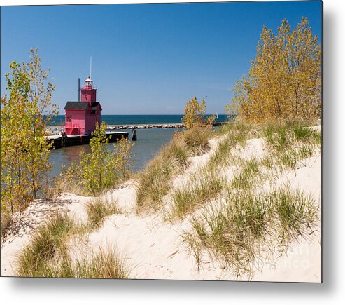 Holland Metal Print featuring the photograph Holland MI Lighthouse by Larry Carr