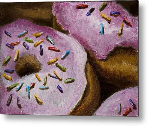 Donut Metal Print featuring the painting I Love Sprinkles by Nicole Okun