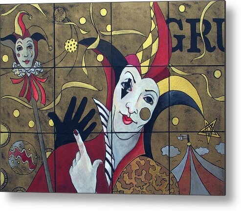 Susanne Clark Metal Print featuring the painting Jester in Red by Susanne Clark