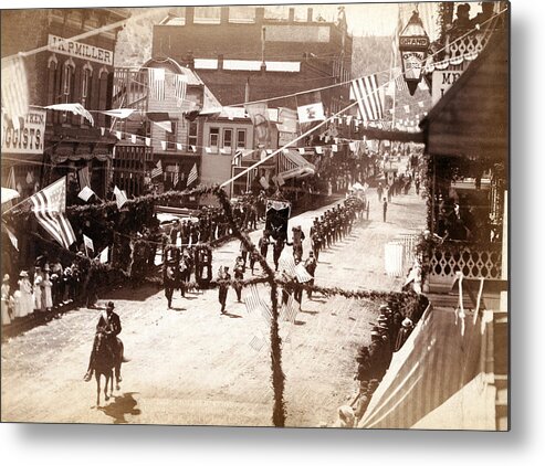 1880s Metal Print featuring the photograph Jollification. Parade Celebrating by Everett