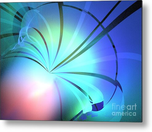 Blue Home Decor Metal Print featuring the digital art Lantern by Kim Sy Ok