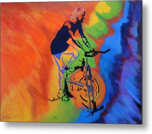 Fine Art Metal Print featuring the painting Live to Ride by Bill Manson