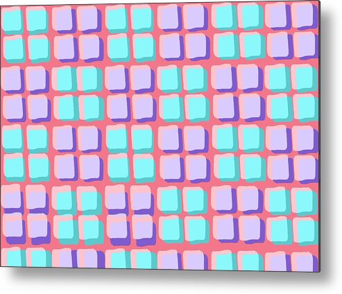 Louisa Metal Print featuring the digital art Lots of Squares by Louisa Knight