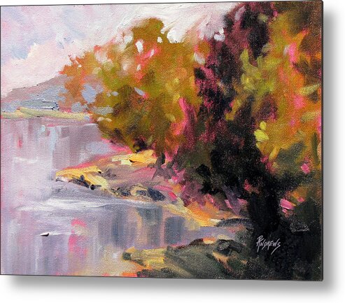 Trees Metal Print featuring the painting Magenta Light by Rae Andrews