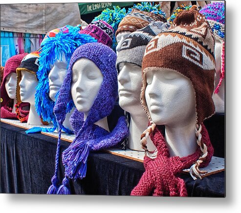 Mannequins Metal Print featuring the photograph Mannequins like hats too by Cornelis Verwaal