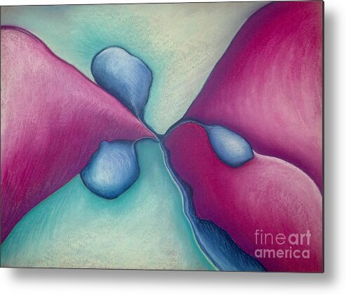 Abstract Metal Print featuring the pastel New Beginning by Nancy Mueller