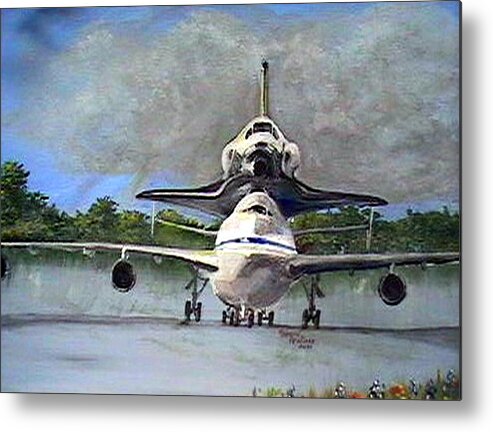Aviation Metal Print featuring the painting Piggy Back by Leslie Hoops-Wallace