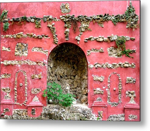 Digital Photography Metal Print featuring the photograph Pink Shrine by Jean Wolfrum