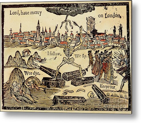 Plague Metal Print featuring the photograph Plague In London 1625 by Science Source