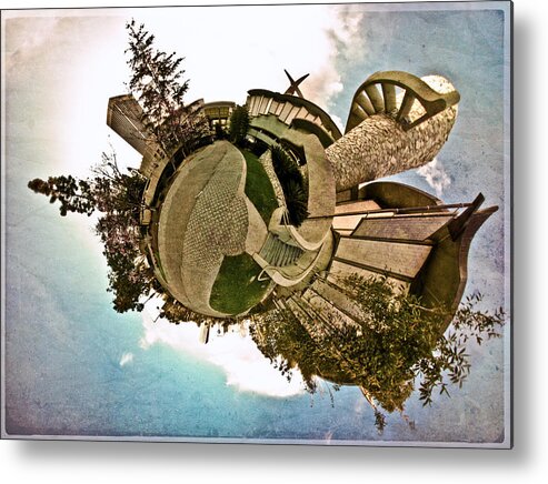 Stereographic Projection Metal Print featuring the photograph Planet LACMA by Natasha Bishop