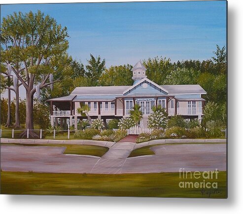 Louisiana Metal Print featuring the painting Pontchartrain Yacht Club by Valerie Carpenter