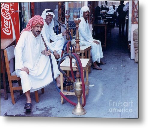 Locals At A Hookah Bar Metal Print featuring the photograph Smoking by Dean Robinson
