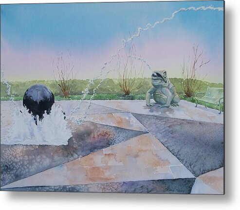 Fountain Metal Print featuring the painting Spouting Off II by Celene Terry