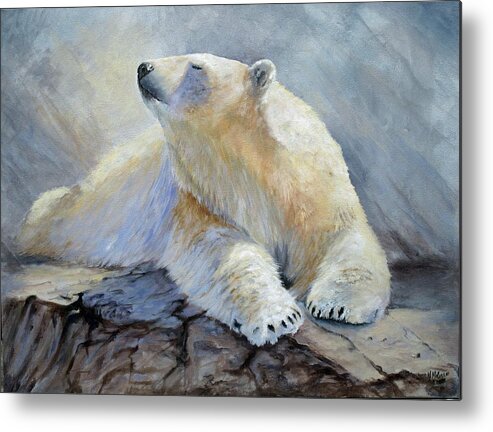 Polar Bear Metal Print featuring the painting Spring Break by Mary McCullah